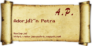 Adorján Petra névjegykártya