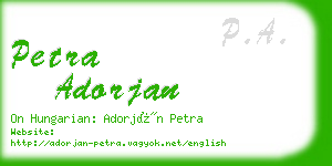 petra adorjan business card
